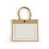 Button-Closure Jute Tote