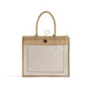 Button-Closure Jute Tote