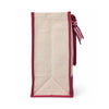 Side view of the Boutique Canvas Tote showing its gusset and maroon trim