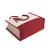 Bottom view of the Boutique Canvas Tote showing its maroon base