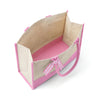 Open interior of the Boutique Canvas Tote with pink trim