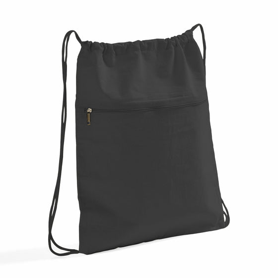 Front-Zip Drawstring Backpack