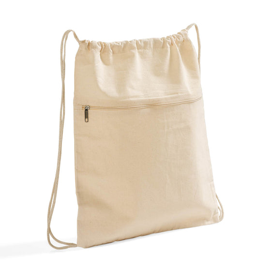 Front-Zip Drawstring Backpack